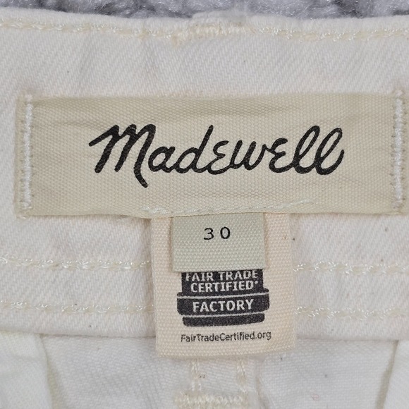 Madewell Jeans Womens 30 Cream High Rise Tapered‎ Denim Office READ - Picture 7 of 16